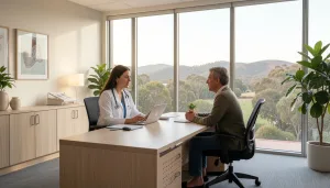 Therapist consulting with a client during an EMDR therapy session in Adelaide Hills.